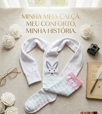 MEIA CALÇA INFANTIL BRANCA MON SUCRÉ COELHINHA - 22028