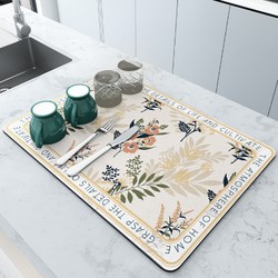 Esteira de secagem antiderrapante para cozinha, Super Absorvente, Esteira de secagem grande para café, Secagem rápida, Almofada de drenagem do banheiro