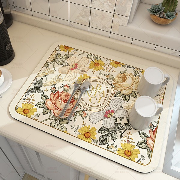 Esteira de secagem antiderrapante para cozinha, Super Absorvente, Esteira de secagem grande para café, Secagem rápida, Almofada de drenagem do banheiro