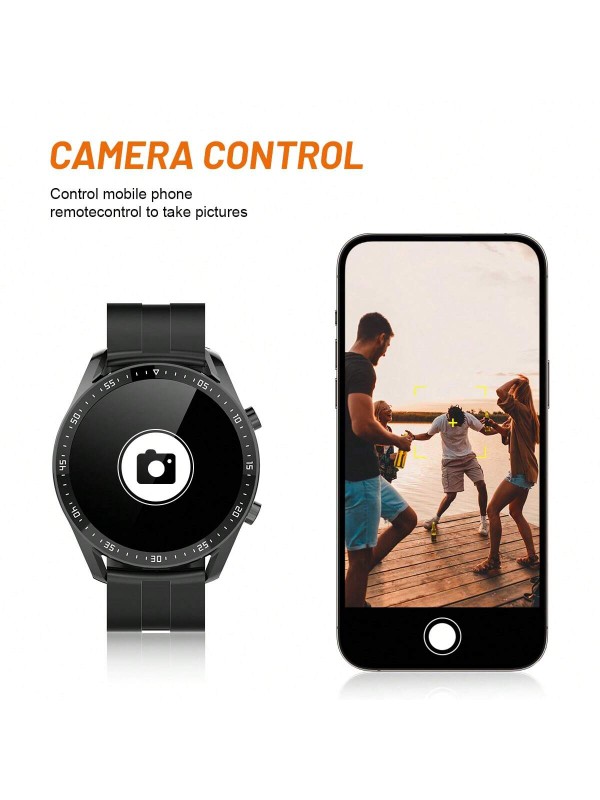 1 peça Relógio Inteligente Esportivo Touch Screen Completo de 1,53 polegadas para Homens e Mulheres, com funções de Chamada/Atendimento, Podômetro, Controle de Calorias, Múltiplos Modos Esportivos, Alarme, Alerta de Notificação, Compatível com Android e i