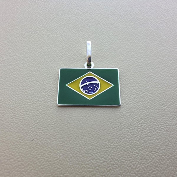 Pingente resina Bandeira País Brasil TAM-1 MINI