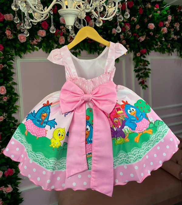  Vestido Temático - Galinha Pintadinha  