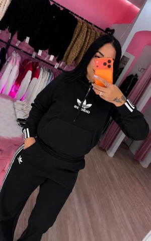 CONJUNTO MOLETOM ADIDAS PRETO