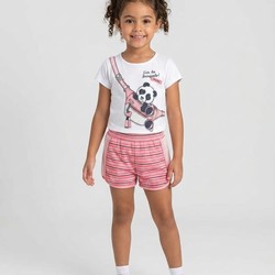 CONJUNTO MC BLUSA PANDA  E SAIA  COM SHORT MOMI - J3065