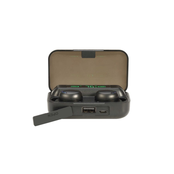 Fones de ouvido sem fio F9-5 com Powerbank: som envolvente, bateria de longa duração