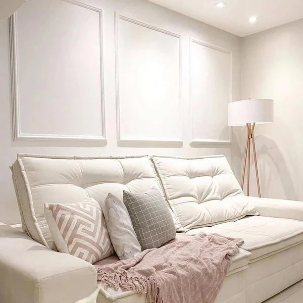 Kit Moldura Boiserie MDF Autocolante Branco