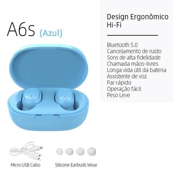E7S TWS HiFi Fone De Ouvido Bluetooth 5.0 Sem Fio Com Cancelamento De Ruído Display LED A6s E6s