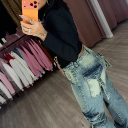 Calça wedleg esverdeada 