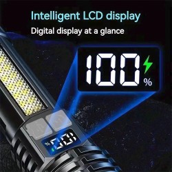Lanterna led de alta potência poderosa TYPE-C recarregável cob lanterna com luz lateral tocha para acampamento ao ar livre caminhadas