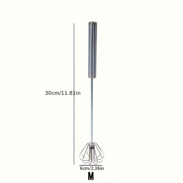 Batedor de ovos de aço inoxidável, misturador semiautomático durável para mistura de creme de ovo sem esforço, agitação e batida para cozimento de cozinha