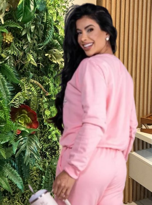 BLUSA MOLETOM FLOR MARANATA -ROSA BEBÊ