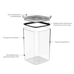 Pote hermético organizador Ou 3,5L Linha Block
