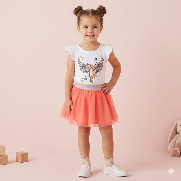 CONJUNTO UNICORNIO COTTON/TULE/MEIA MALHA HAVE FUN - 28057