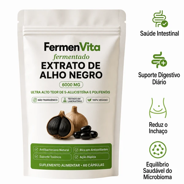 Fermenvita® Alho Negro Fermentado 6.000mg | Desincha, Regula e Fortalece a Imunidade