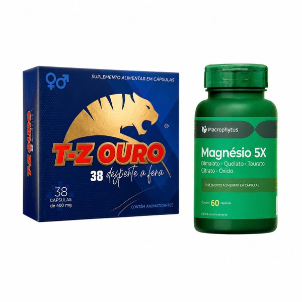 Kit T-Zouro 38 Energia E Vigor Masculino Ganhe de Brinde um Magnésio 5x