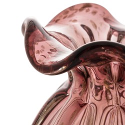 Vaso Murano Trouxinha de Vidro Italy Púrpura e Rose - 13 cm