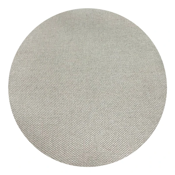 Poltrona Parma Giratória Linho Off White e Castanho