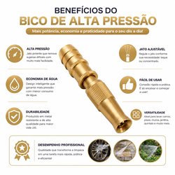 Bico Mangueira Esguicho de Alta Pressão em Latão