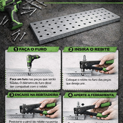 Rebite Pop 208 Alumínio 2,4 x 8 mm - Kit com 100 Unidades | Alta Resistência