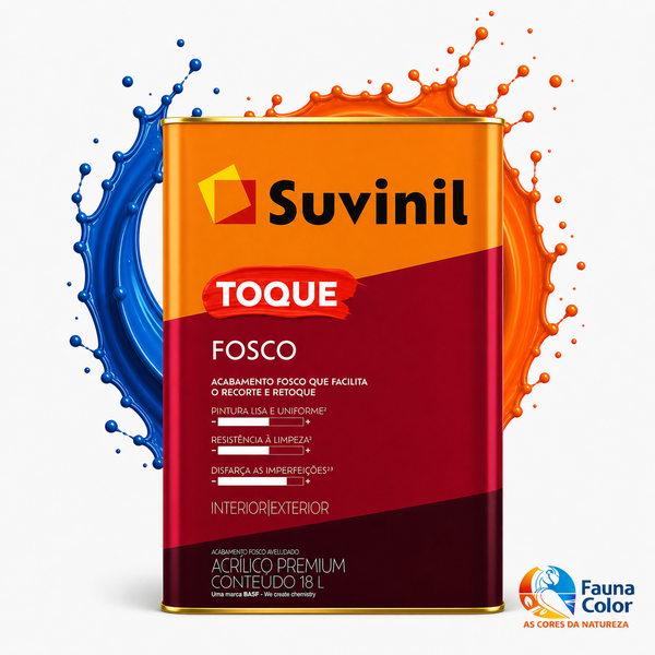 Tinta Acrílica Suvinil Toque Fosco 18L Para Paredes