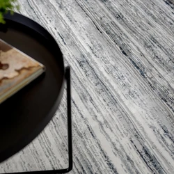 Tapete Turco Listrado New Bari Azul Com Off White