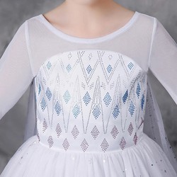 Fantasia Elsa Completa + Coroa + Varinha Mágica + Cabelo + Luva + Colar, Brinco, Anel e Pulseira