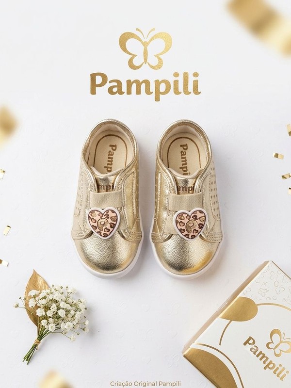 TENIS PAMPILI POM POM DOURADO 108163 