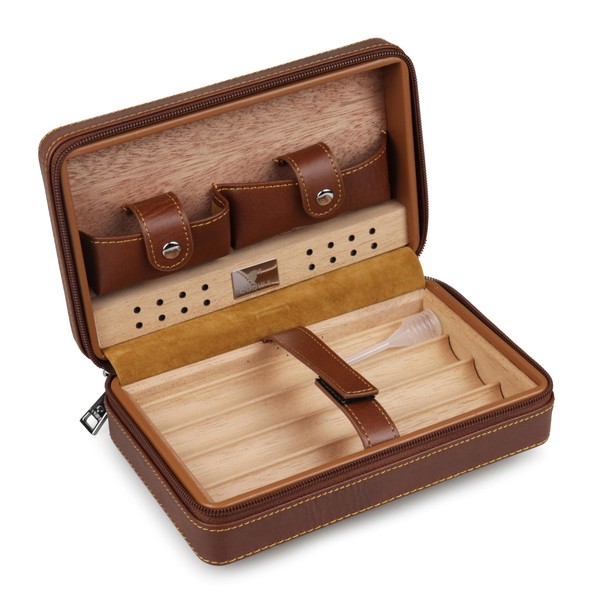 Umidor de Viagem Cohiba para 4 Charutos em Couro - Marrom