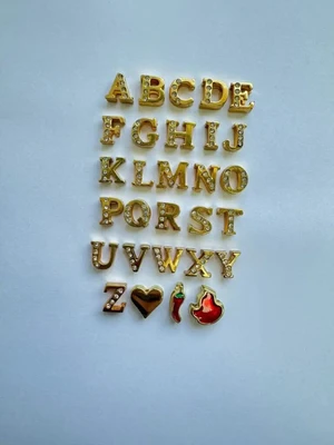 Alfabeto letras com Strass Dourada