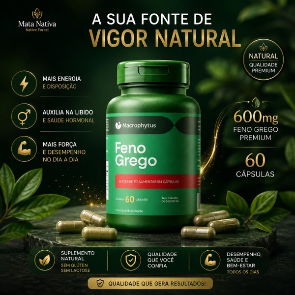 Feno Grego com 60 Cápsulas de  600MG