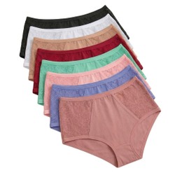 Kit Calcinha Plus Size Algodão Cintura Alta Cós Alto