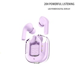 Fone De Ouvido Sem Fio Bluetooth 5.3 Ruído Cancelando Fones Com Microfone HiFi Stereo Digital Display Transparente Caixa Esportiva