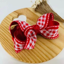 Laço de Cabelo Xadrez - Vermelho