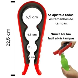Abridor de Tampas Multifuncional em Silicone para Potes e Garrafas