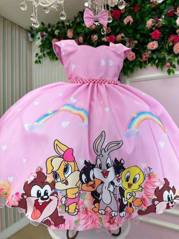 Vestido Temático - Baby Looney Tunes 