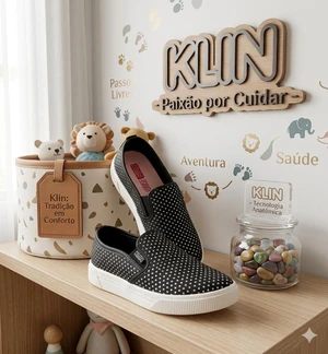 TENIS INFANTIL MOON 126 KLIN PRETO 226032