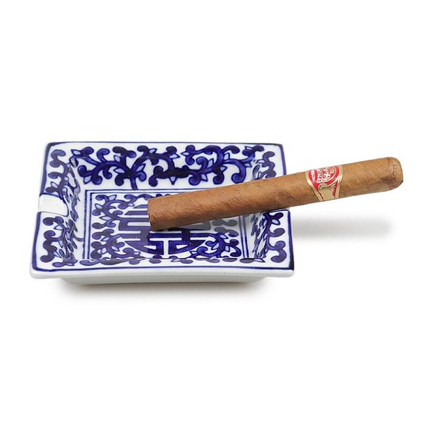 Cinzeiro de Porcelana para 2 Charutos Moulin - Azul