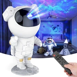 Projetor Astronauta Galáxia com Luz Estrelada e Controle Remoto