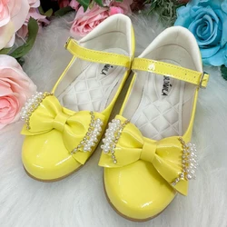 Sapatilha Flor Di Mila - Amarela Com Pérolas 