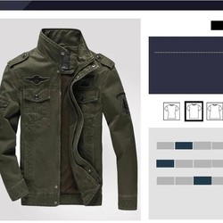 Jaqueta Militar Masculina Plus Size M-6XL - Algodão e Poliéster