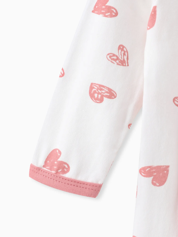 macacão bebê 2 peças coração estampado RN