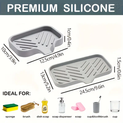 Tapete De Torneira De Silicone Para Pia De Cozinha Almofada De Dreno De Esponja Sink SplashDrying Bandeja de armazenamento de bancada Saboneteira
