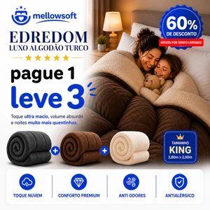  MellowSoft™ Edredom Premium Algodão Turco - Conforto de Hotel 5 Estrelas 