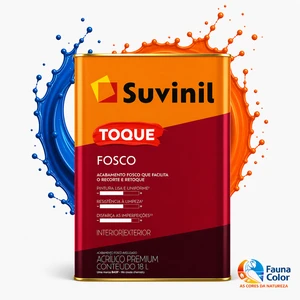 Tinta Acrílica Suvinil Toque Fosco 18L Para Paredes