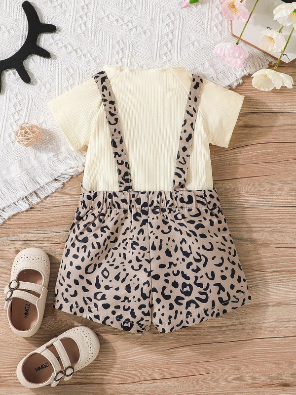 Conjunto Jardineira Leopardo