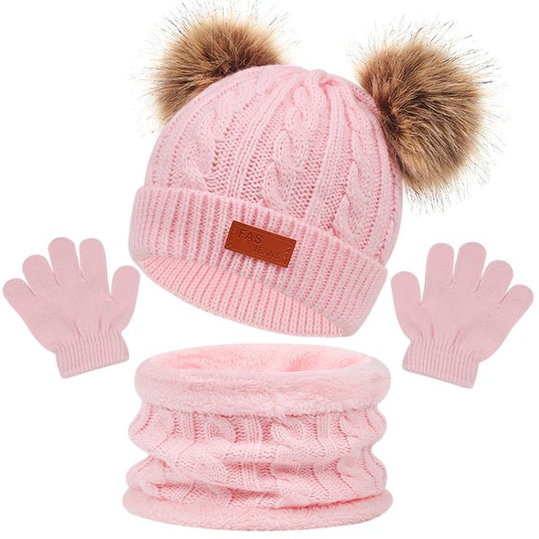 Kit Infantil Touca + Luva + Cachecol Charmoso