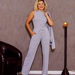 CONJUNTO FEMININO LÃNZINHA DE FRIO OUTONO INVERNO 3 PEÇAS ESTILOSO PANTALONA