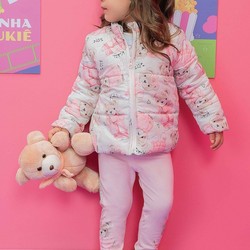 Conjunto de Jaquela Puffer em Nylon e Legging