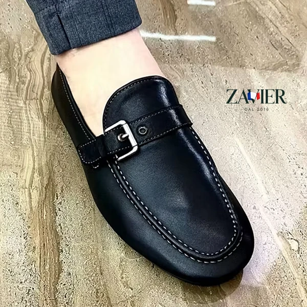 [COMPRE 1 E LEVE 2] Mocassins retrô em couro legítimo com fivela metálica | Estilo casual durável