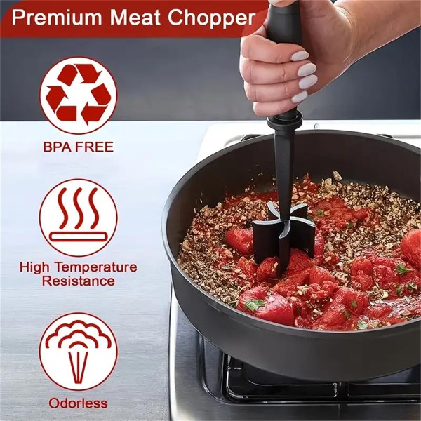 1pc picador de carne, triturador de carne, resistente ao calor adequado para hambúrguer carne moída esmagador de carne